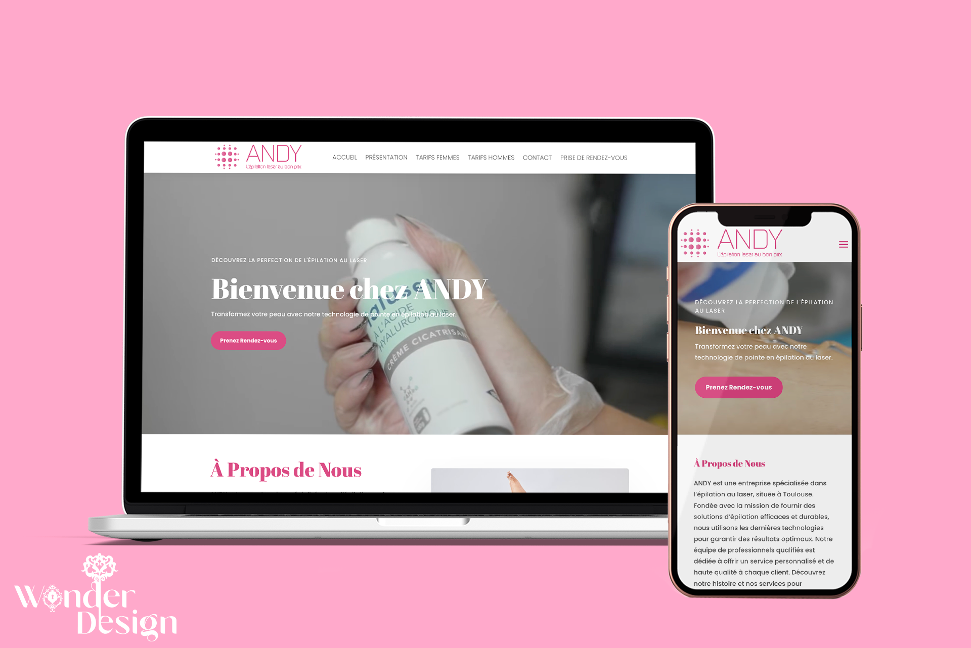 Maquette responsive du site web Andy