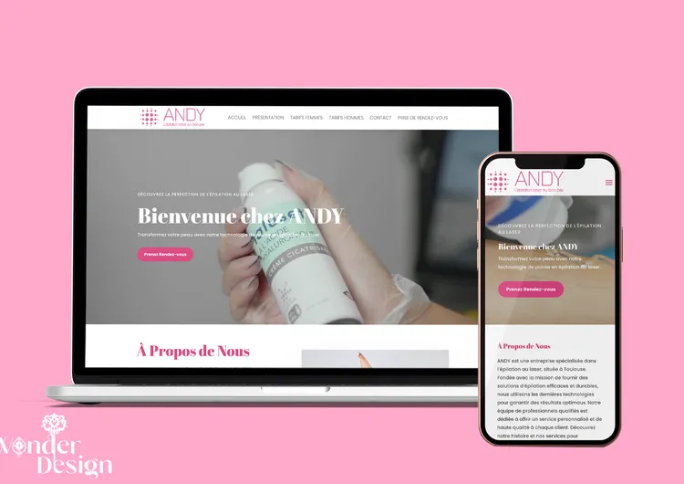 Maquette responsive du site web Andy