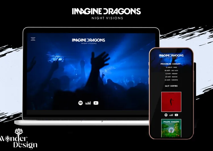 Maquette responsive d'un site web pour un projet musical