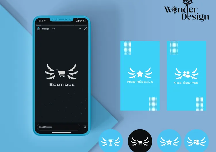 Mockup mobile d'une story Prestige