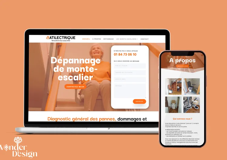 Maquette responsive d'un site web de depannage