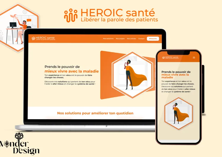 Maquette responsive du site web Heroic Sante
