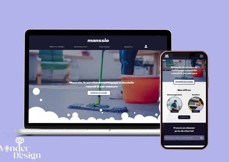 Maquette responsive du site web Manssio