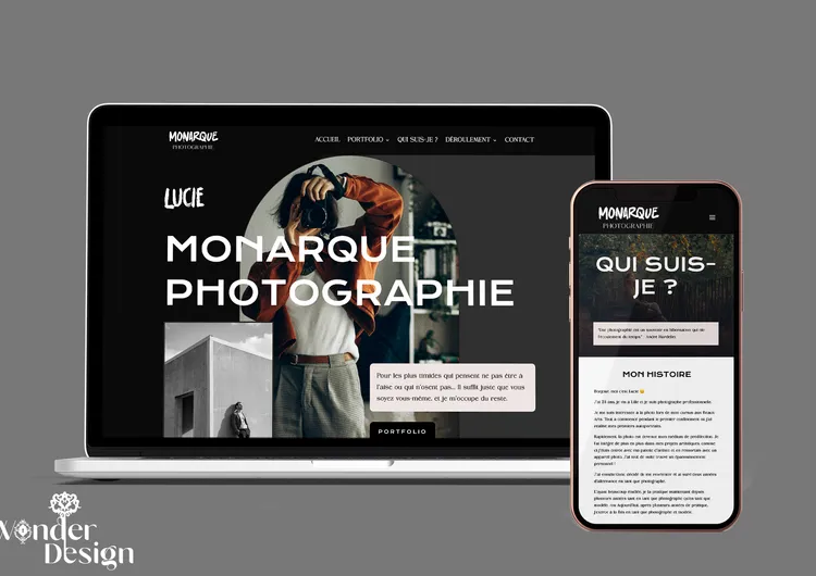 Maquette responsive du site web Monarque
